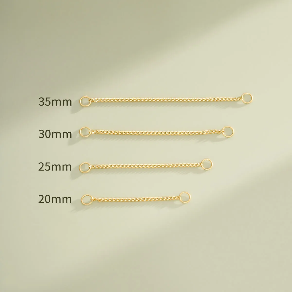 14K Solid Gold Single Chain Cartilage Earring