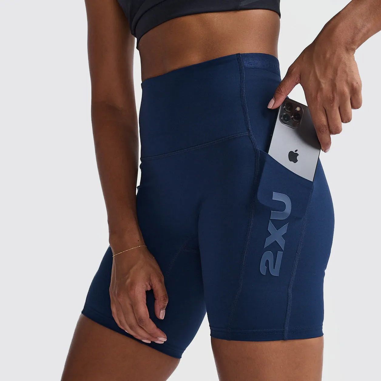 2XU - Form Stash Hi-Rise Bike Shorts - Midnight/Midnight