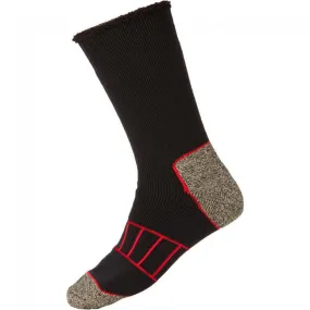 6 x Mens Explorer Copper Crew Socks Black / Grey Marle