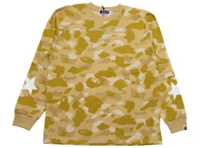 A Bathing Ape Color Camo L/S Tee in Yellow