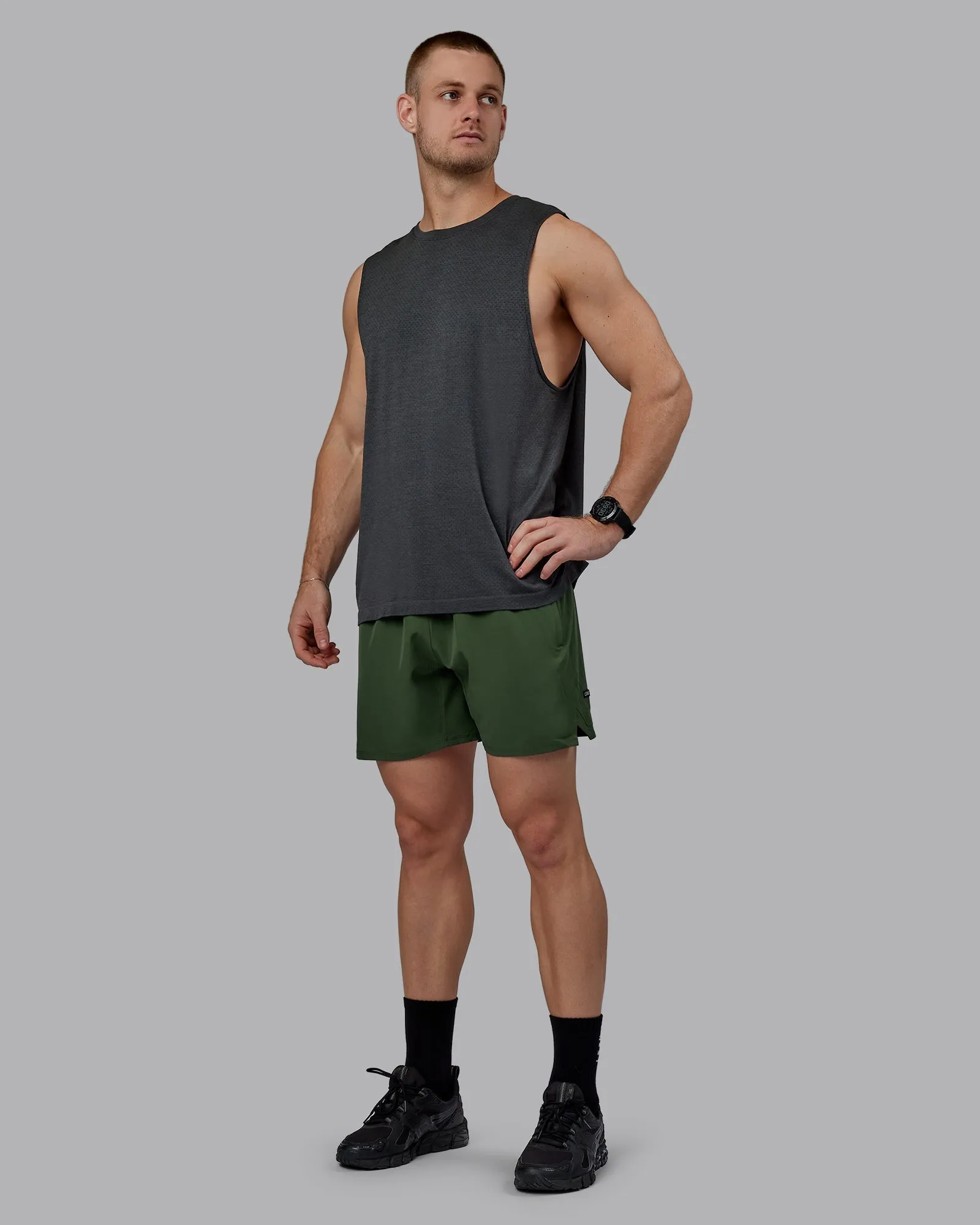 AeroFLX  Seamless Muscle Tank - Pirate Black Marl