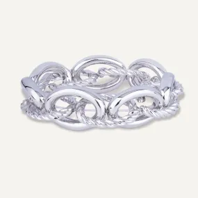 Alesha Elasticated Rope Bracelet In Silver-Tone