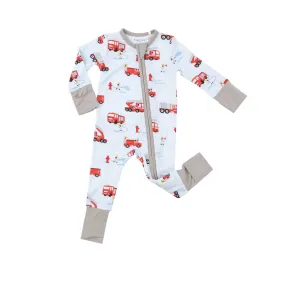 ANGEL DEAR FIRETRUCK DALMATIONS 2 WAY ZIPPER ROMPER