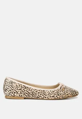 Animal Print Flat Bow Ballerinas