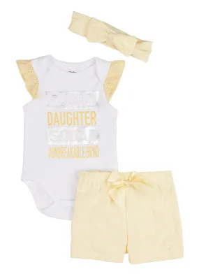 Baby Girls 0-9M Dad Daughter Squad Bodysuit and Shorts