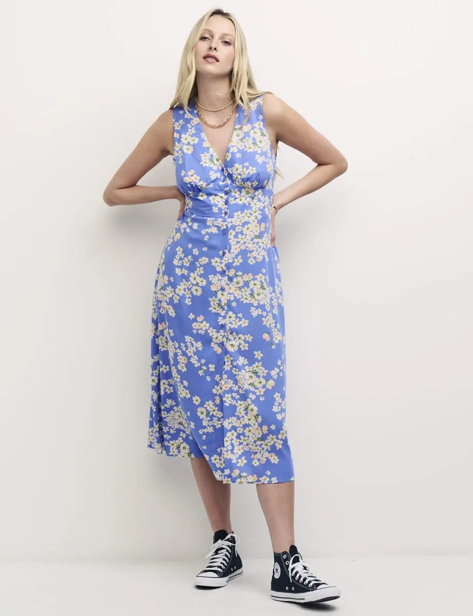 Blue Daisy Sandra Sleeveless Midi Dress