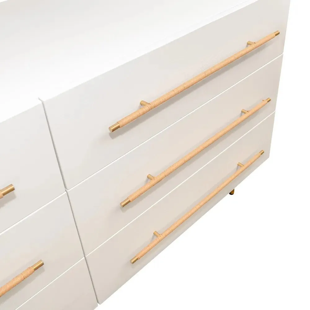 Caroline 6-Drawer Oak Chest - White