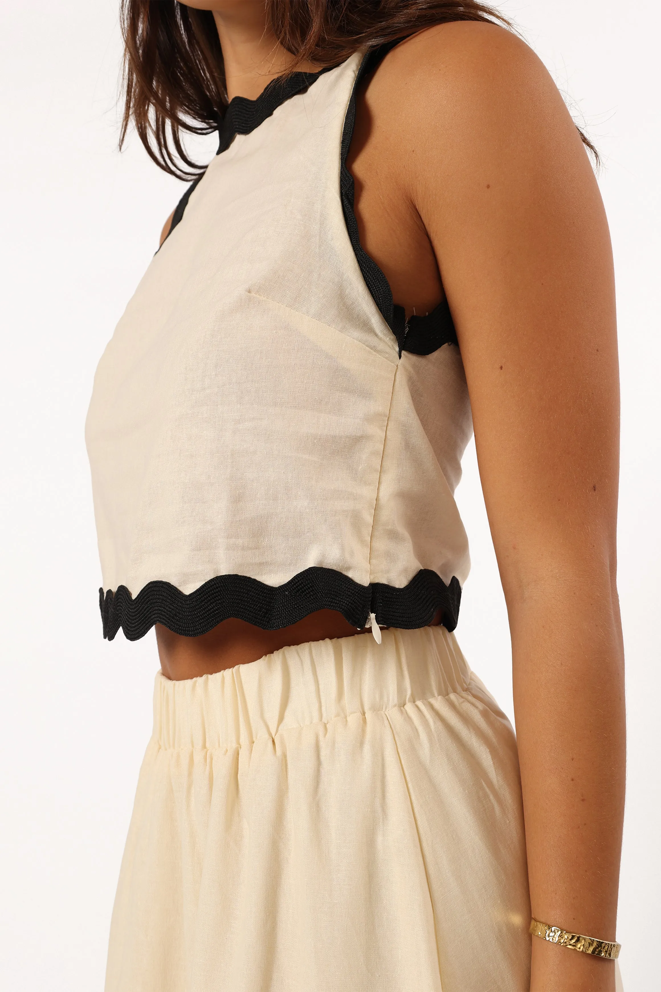 Chrissy Two Piece Set - Cream Black