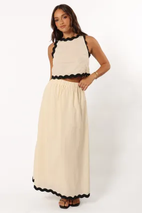 Chrissy Two Piece Set - Cream Black