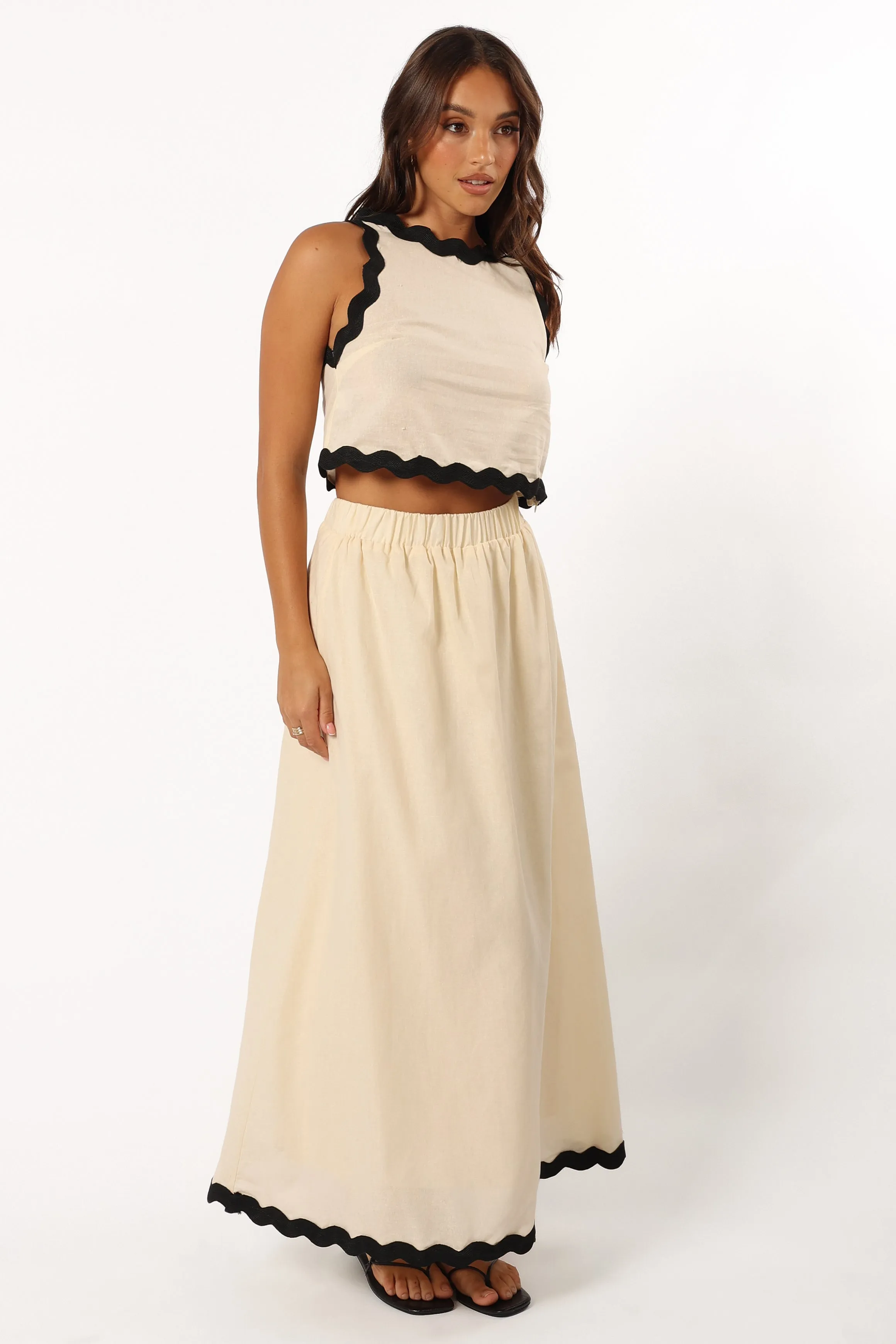 Chrissy Two Piece Set - Cream Black