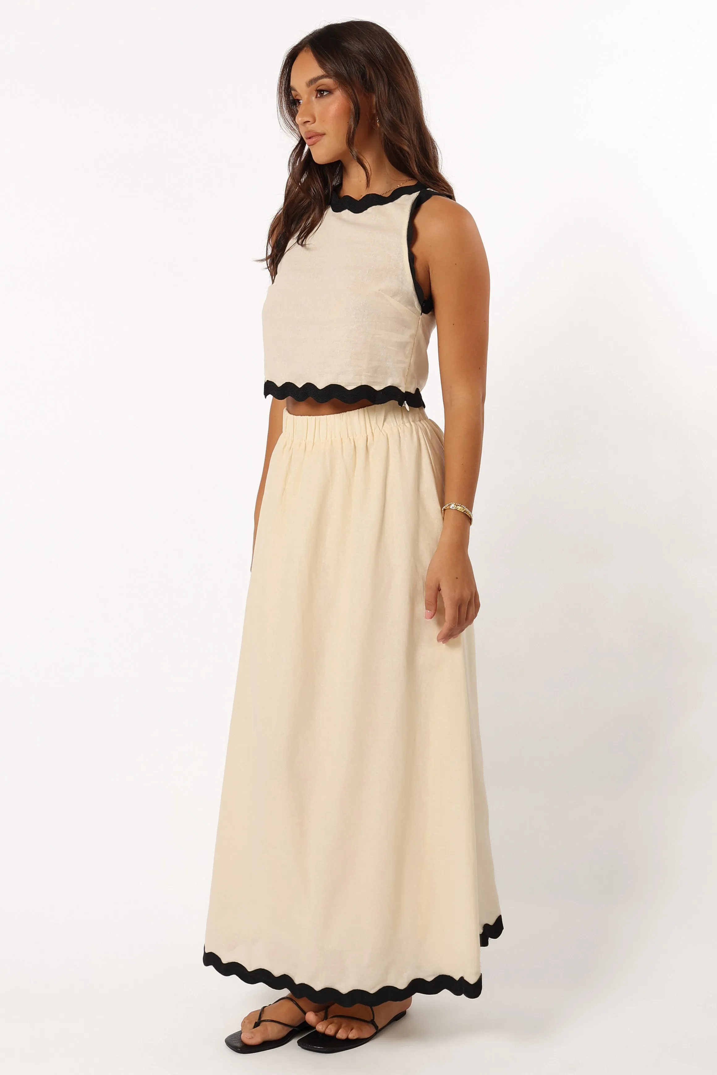 Chrissy Two Piece Set - Cream Black