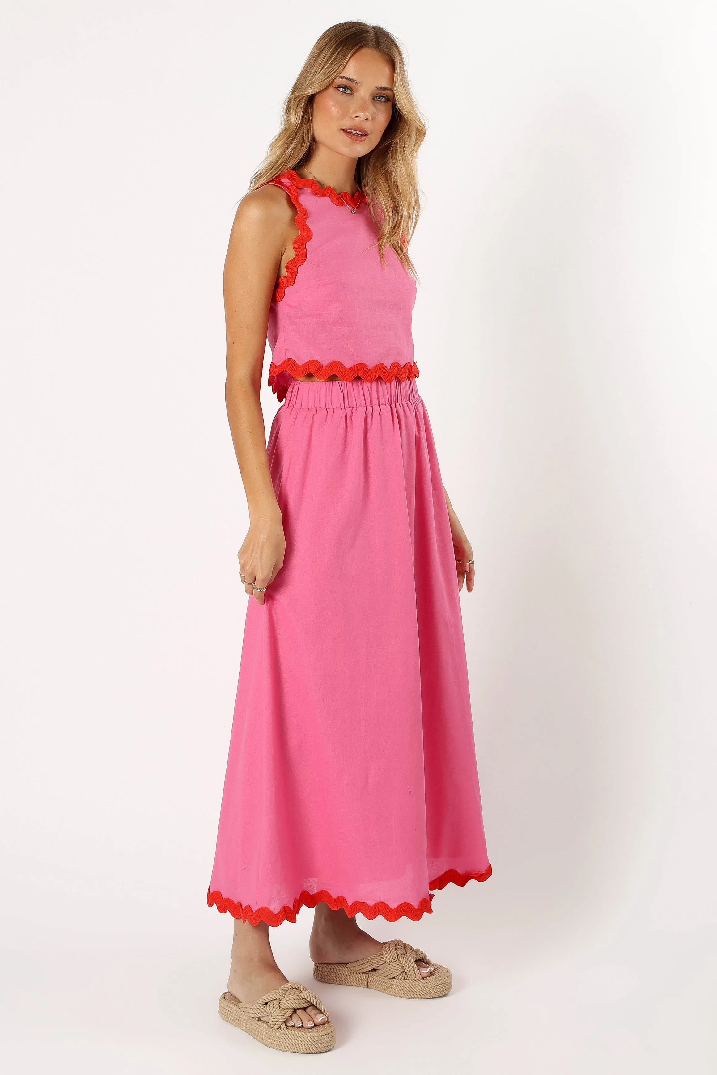 Chrissy Two Piece Set - Pink Red