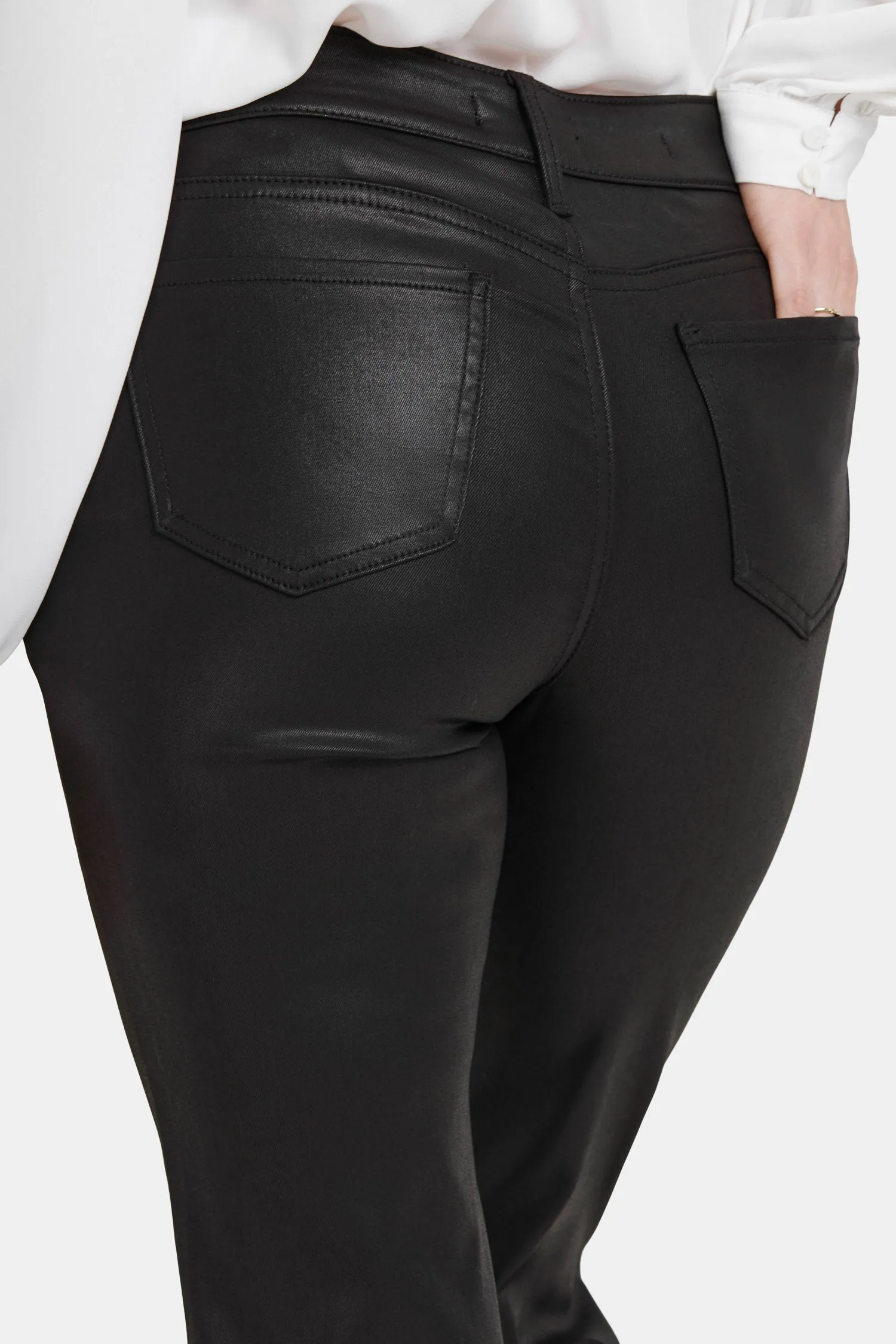 Coated Marilyn Straight Jeans - Black Coated