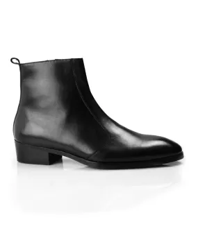 Cuban Zipper Boots - Black