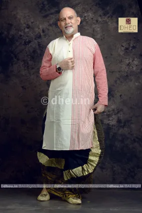 Dad's Choice - Pure Cotton Stripe Dhoti kurta