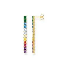 Earrings colourful stones gold