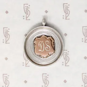 Elegant Sterling Medal Fob with Gold Shield