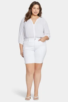 Ella Denim Shorts In Petite Plus Size - Optic White