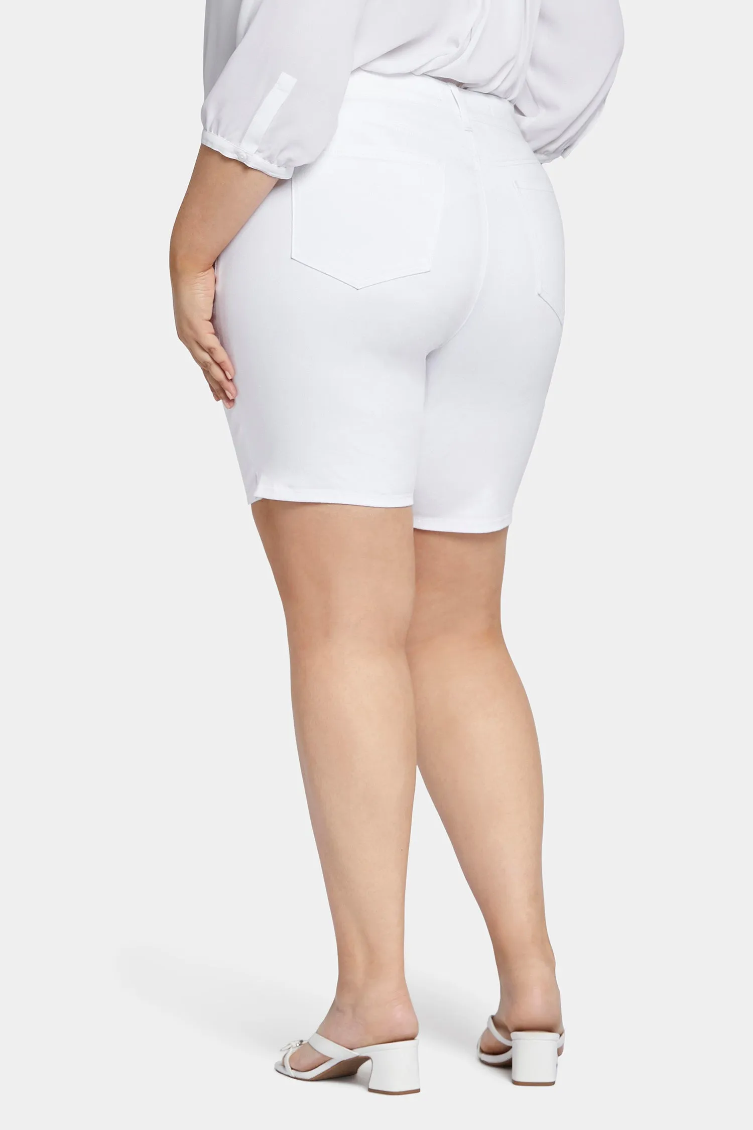 Ella Denim Shorts In Petite Plus Size - Optic White