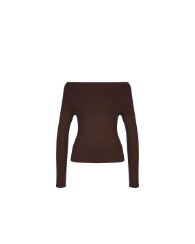 EMMA KNIT LONG SLEEVE  CHOCOLATE