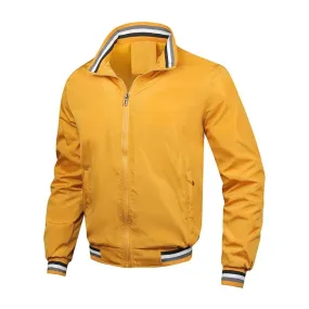 GETH Design Men's Fashion Premium Quality Classic Design Yellow Cotton Coat Jacket