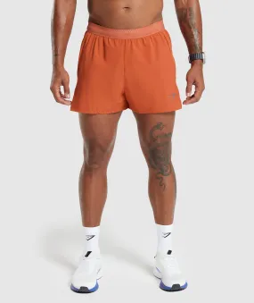 Gymshark Apex Run 4" Shorts - Rust Orange