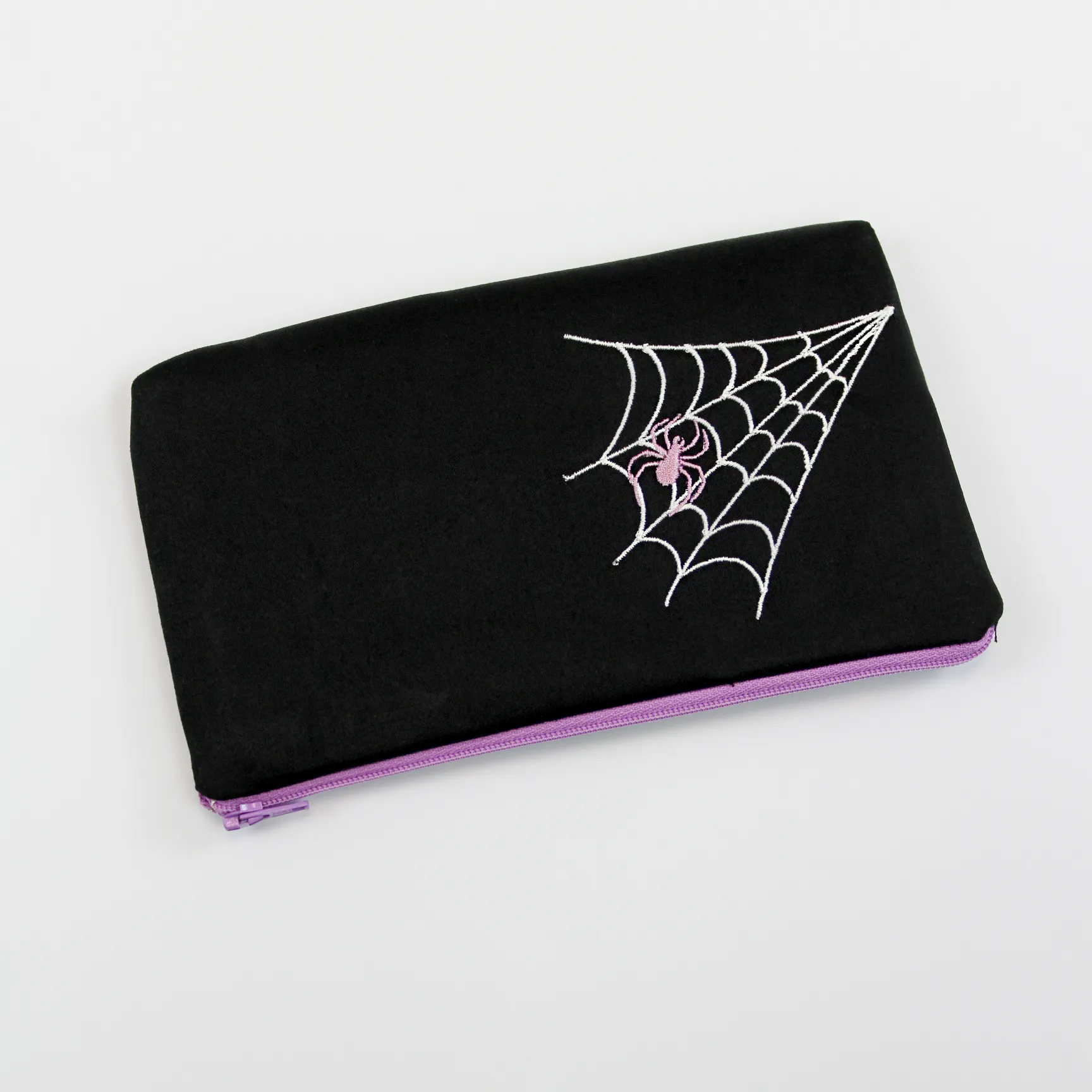 Halloween Embroidered Make-up Pouch 7.5" x 4.5" - Lavender #HEW-SP-L or Burgundy #HEW-SP-B