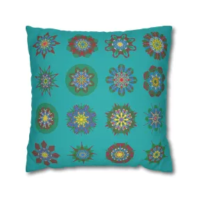 Handmade Mandala Art Pillowcase - Light Sea Green