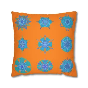 Handmade Mandala Art Pillowcase - Sunset Glow Square Design