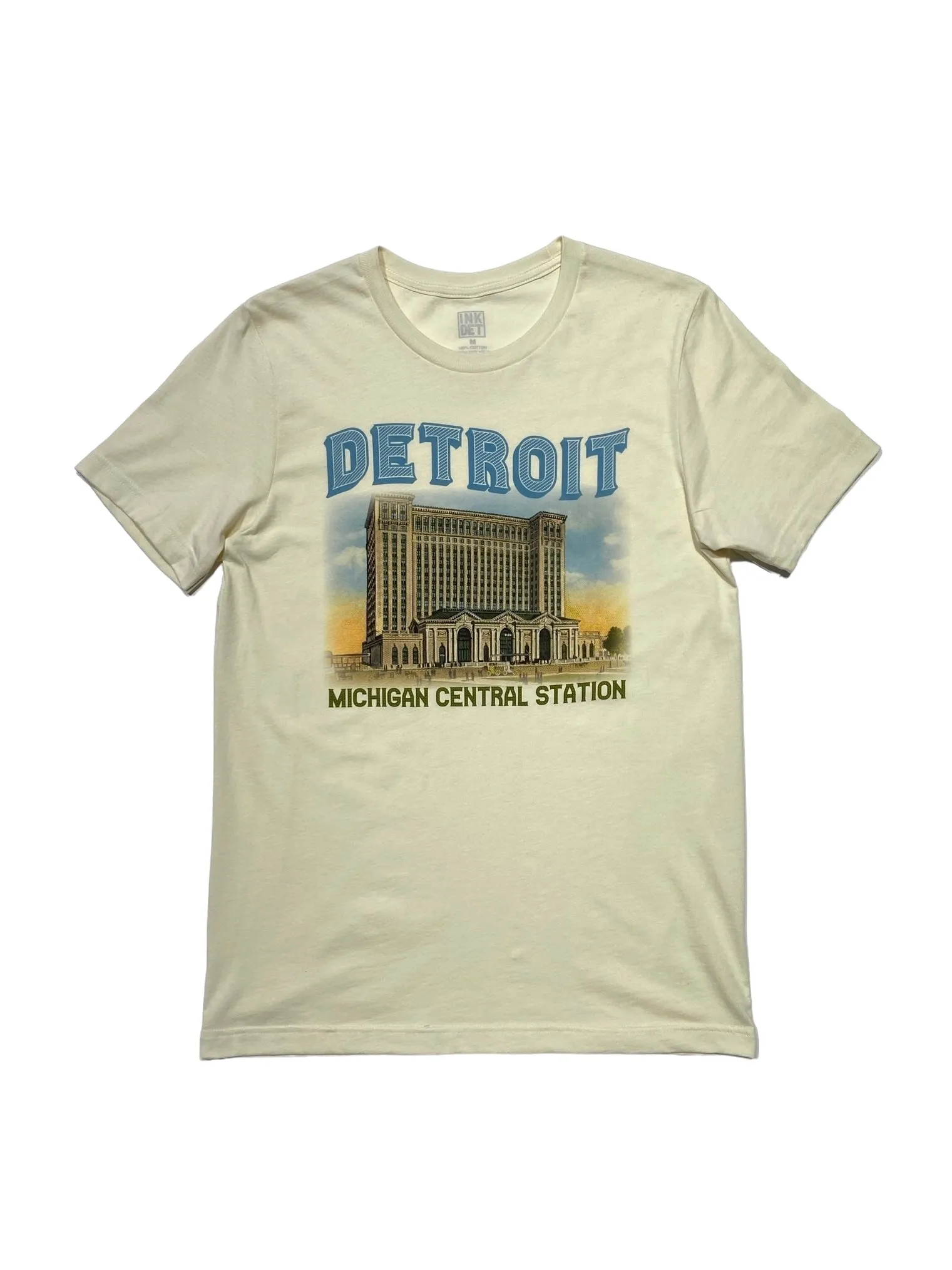 Ink Detroit- Vintage Michigan Central Station T-Shirt - Natural