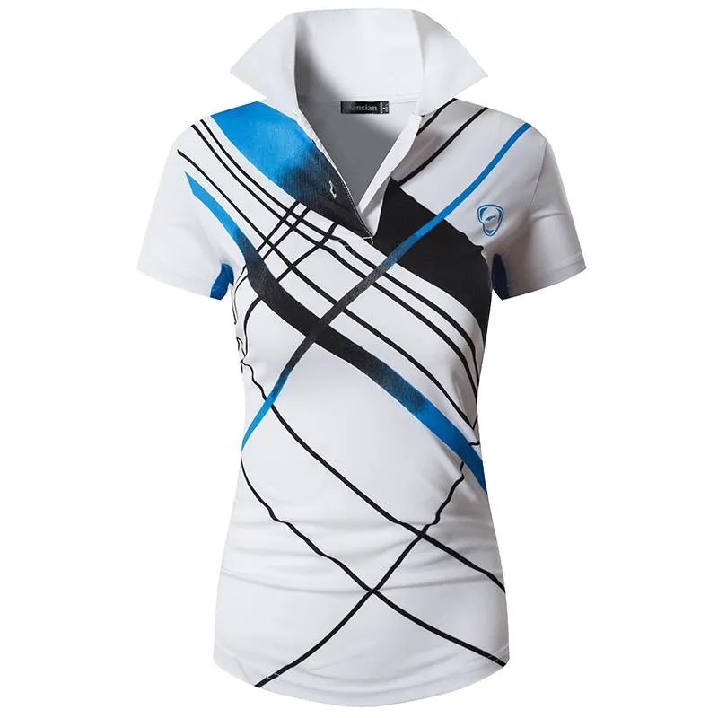 jeansian Style Women Casual Short Sleeve T-Shirt Floral Print Polo Golf Polos Tennis Badminton Black