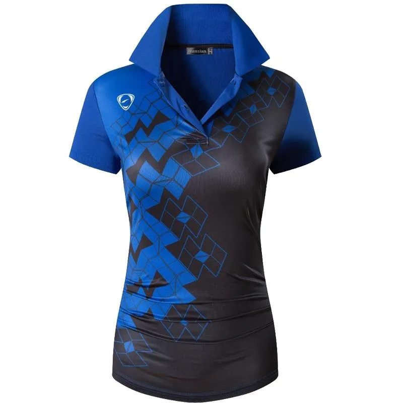 jeansian Style Women Casual Short Sleeve T-Shirt Floral Print Polo Golf Polos Tennis Badminton Black