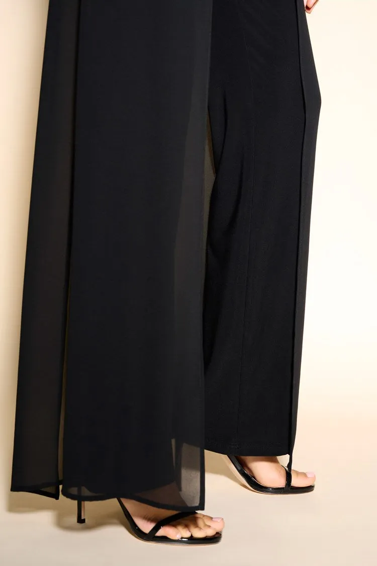 Joseph Ribkoff Chiffon  Overlay Straight Leg Pants