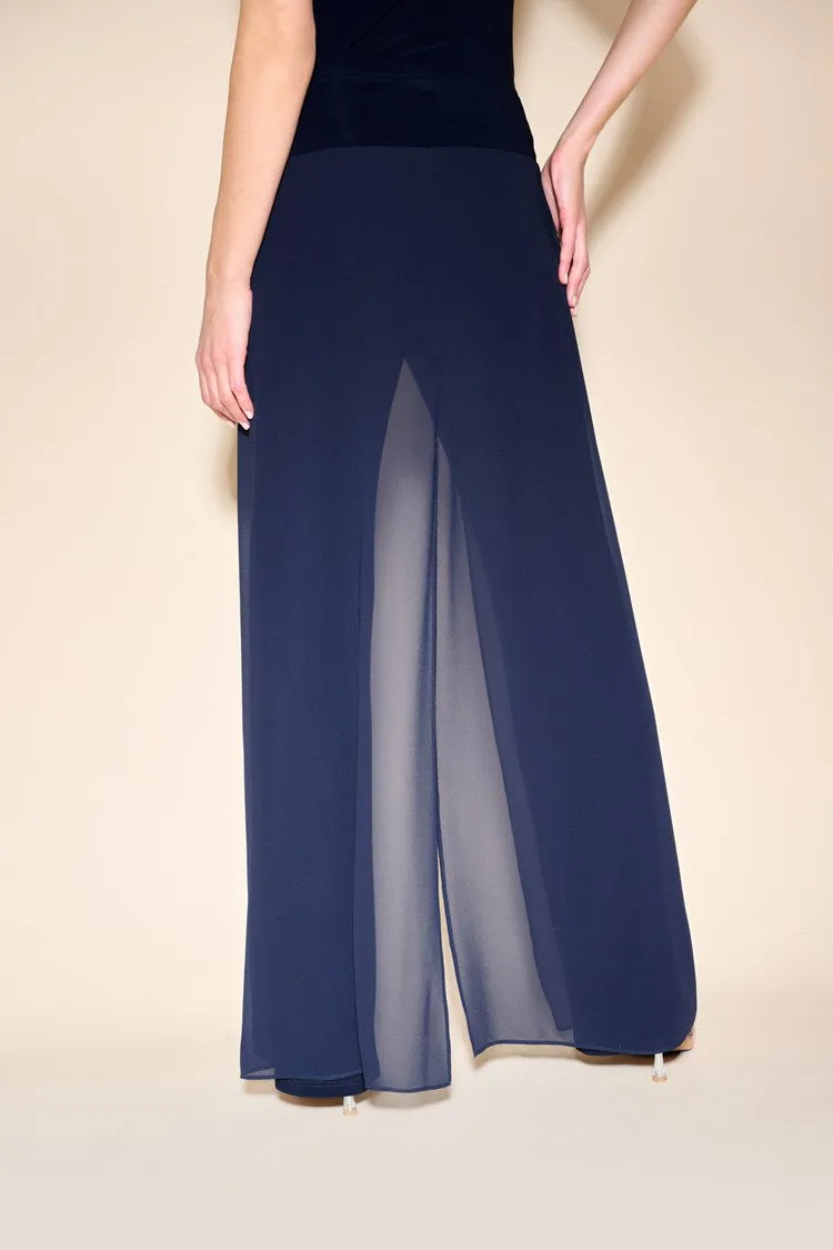 Joseph Ribkoff Chiffon  Overlay Straight Leg Pants