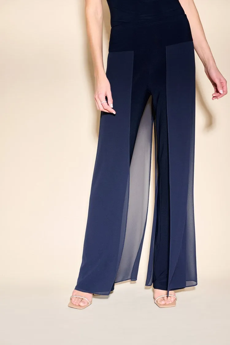 Joseph Ribkoff Chiffon  Overlay Straight Leg Pants