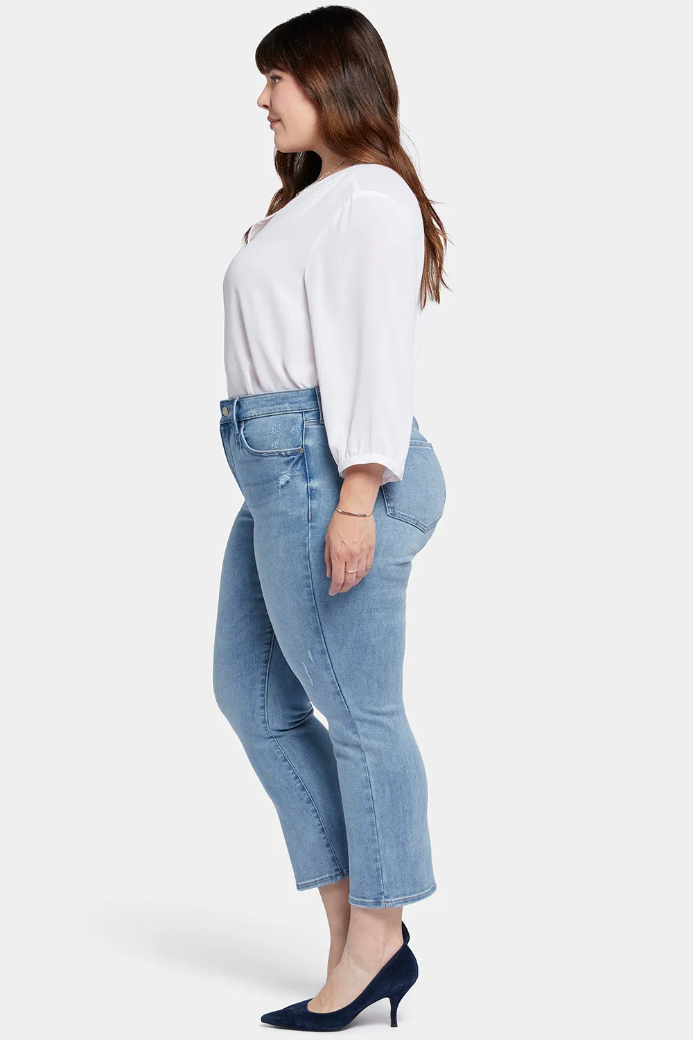 Marilyn Straight Ankle Jeans In Plus Size - Lakefront