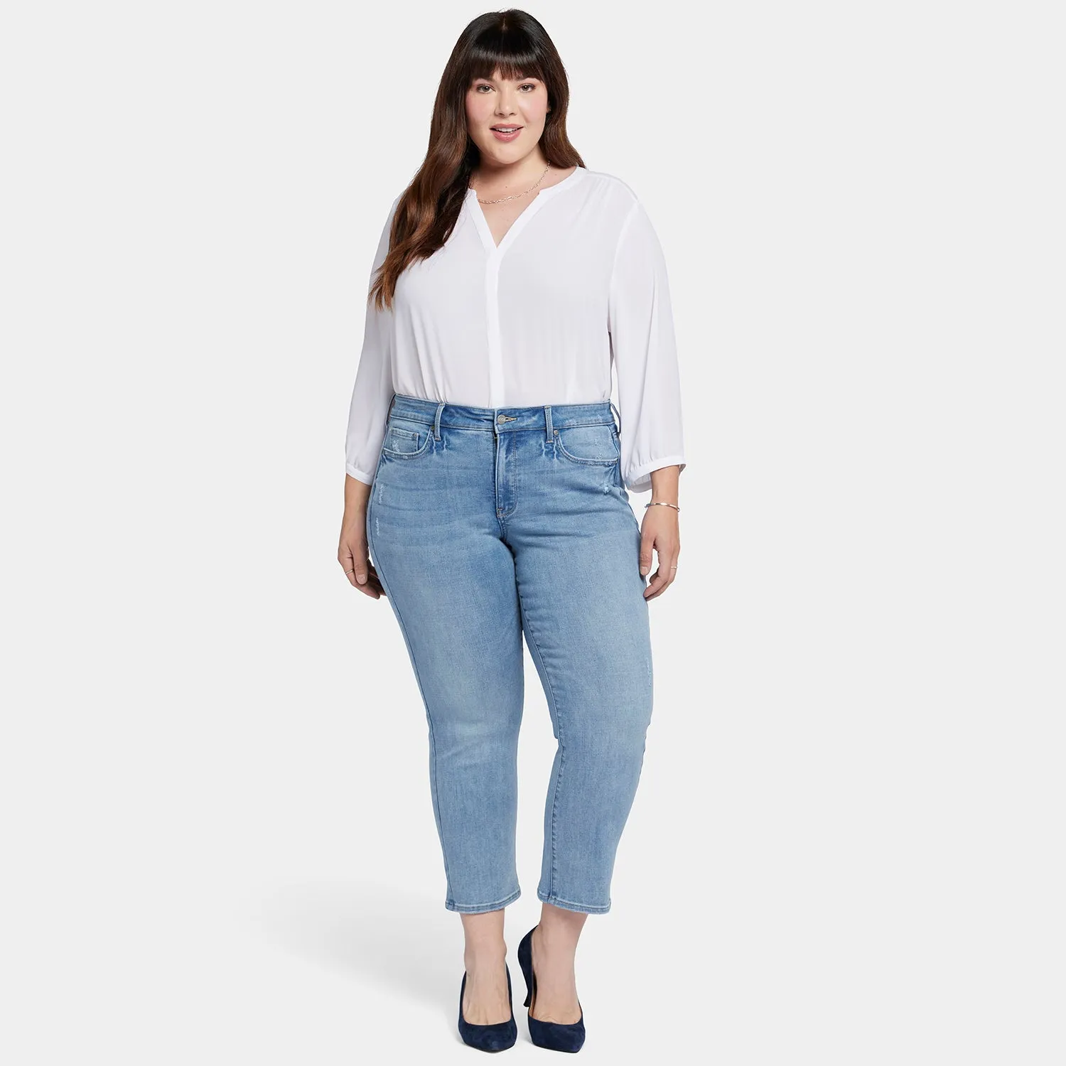 Marilyn Straight Ankle Jeans In Plus Size - Lakefront