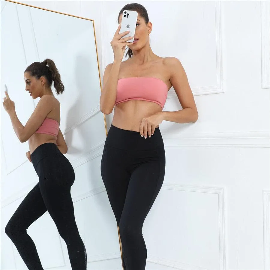 Pad Tube Tops Sports Fitness Bra