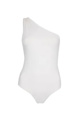 'Peggy' One Shoulder Swimsuit - Cream