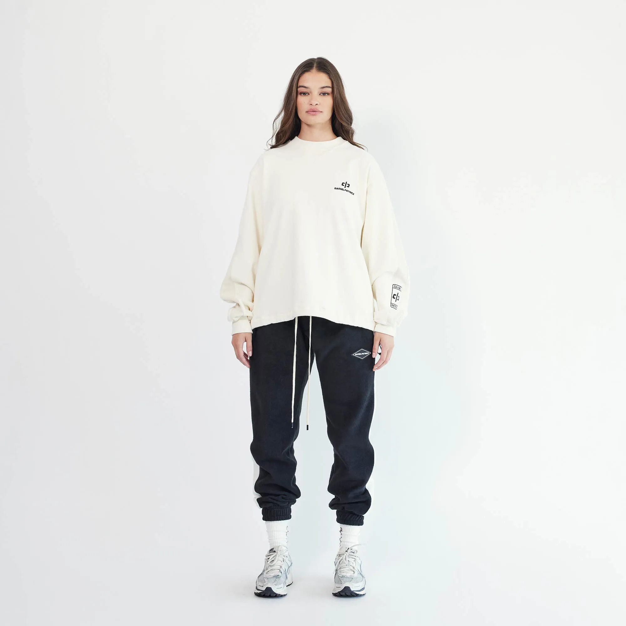 polar fleece roaming sweatpants / black   ivory