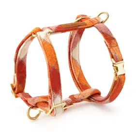 Pumpkin Spice Plaid Flannel Dog Harness