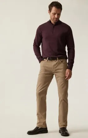 Quarter Zip Sweater In Burgundy