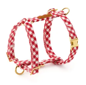 Red Gingham Dog Harness