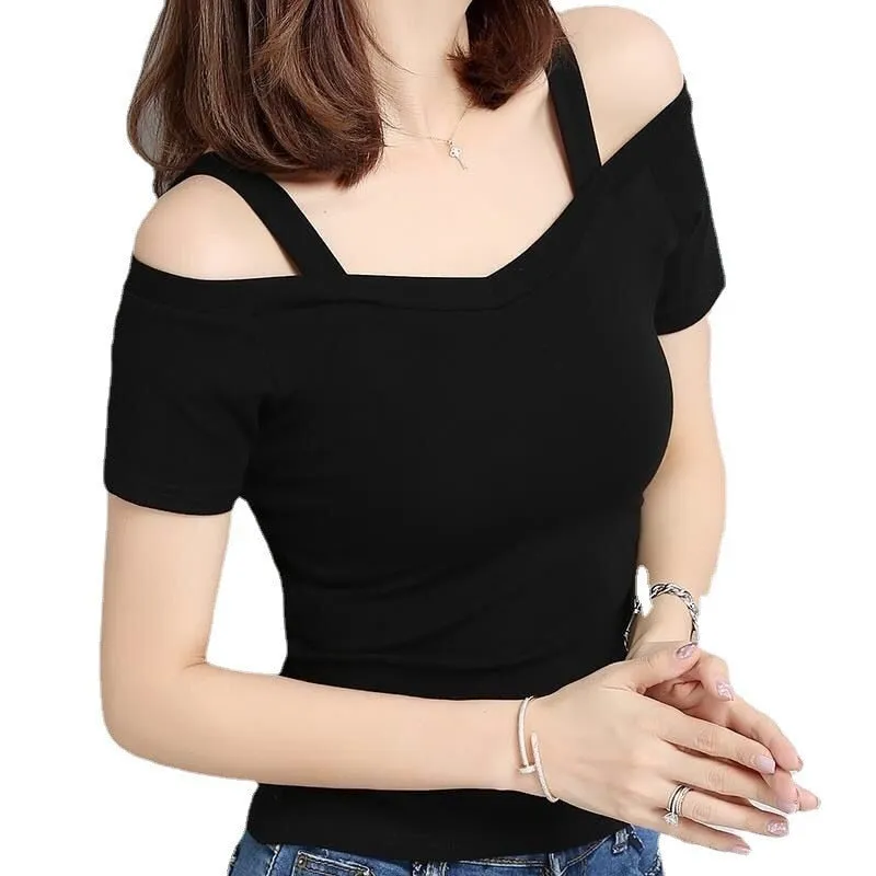 Sexy Shoulder Slim T shirt