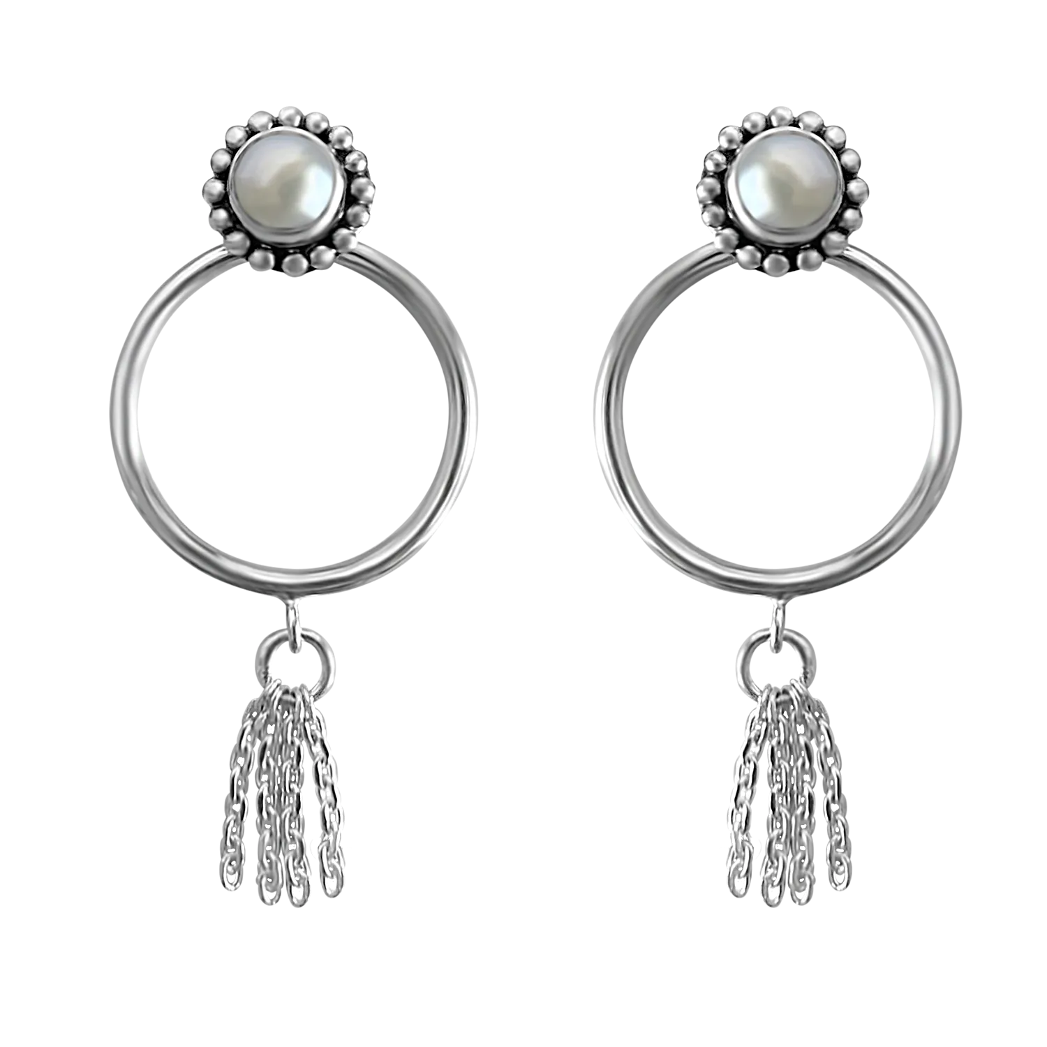 Silver Liya Pearl Earrings