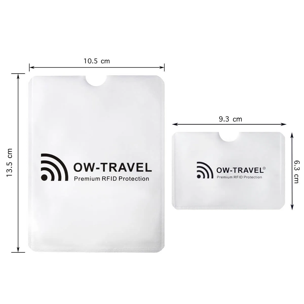 Silver RFID blocking contactless bank card passport protector sleeves