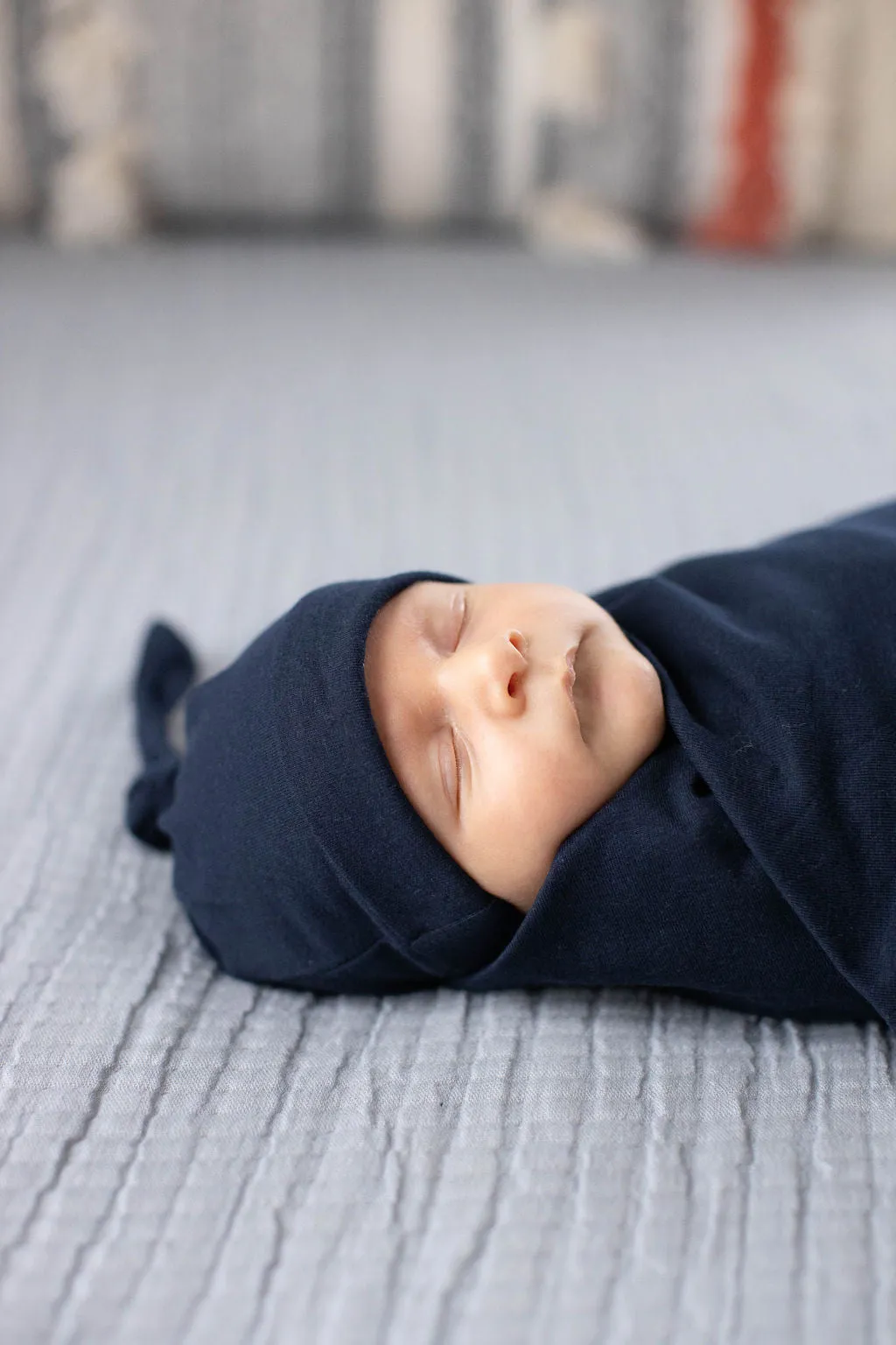 Sloane Labor Gown & Navy Swaddle Set & Dad T-Shirt