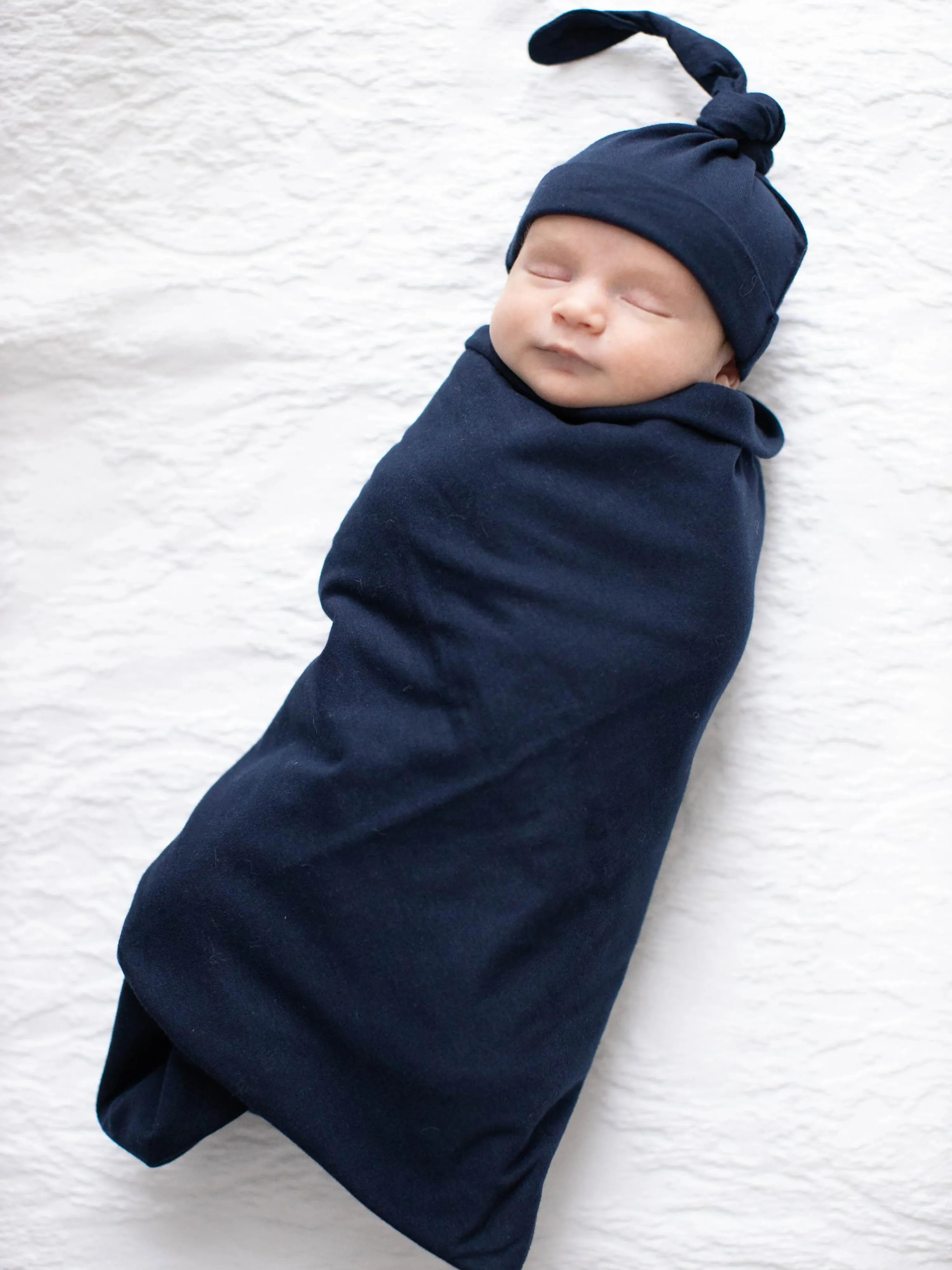 Sloane Labor Gown & Navy Swaddle Set & Dad T-Shirt