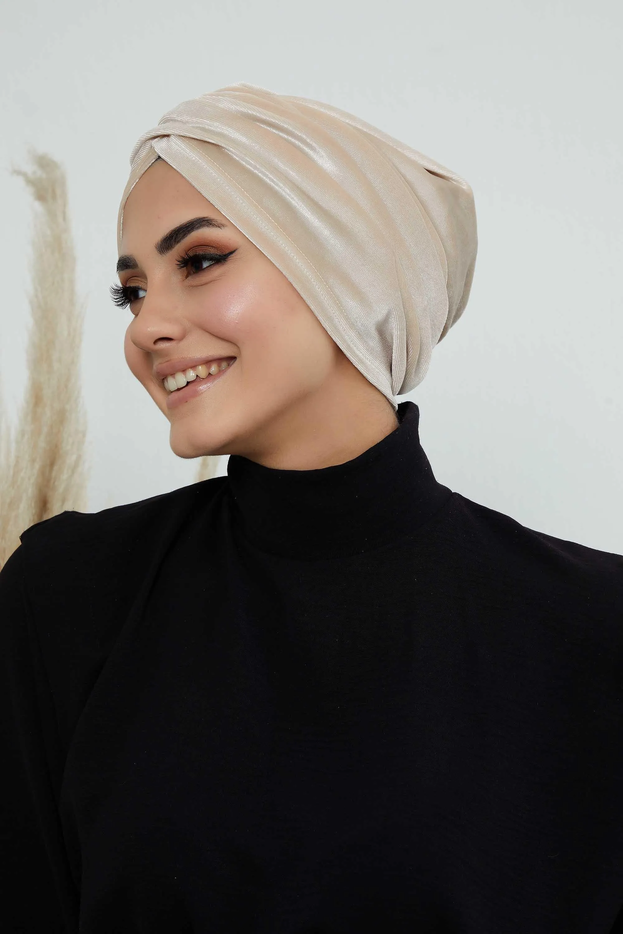 Super Soft Velvet Pre-Tied Turban, Comfortable Lightweight Winter Bonnet Cap for Women, Easy Wrap Women Head Covering, Chemo Cancer Cap,B-9K