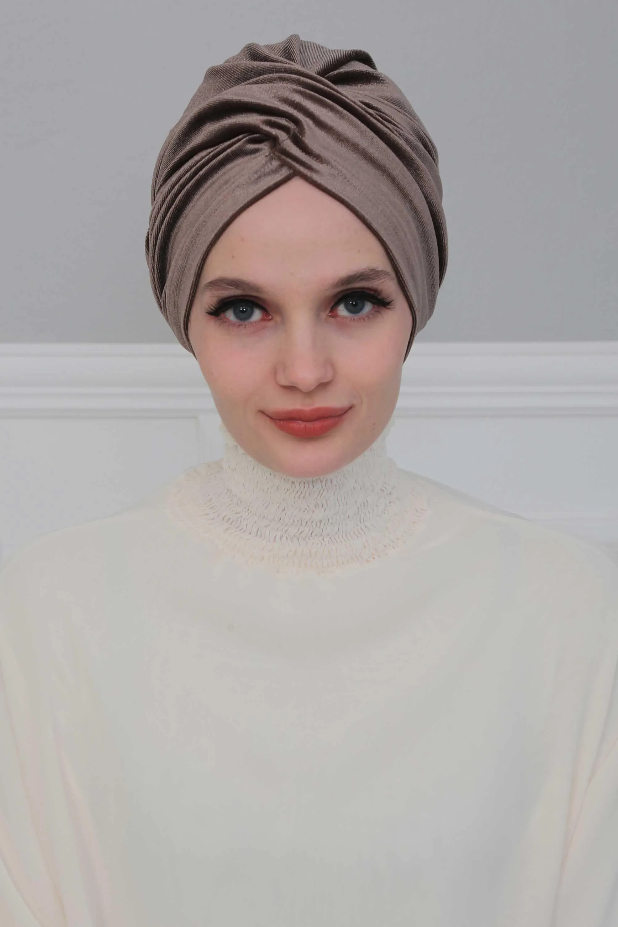 Super Soft Velvet Pre-Tied Turban, Comfortable Lightweight Winter Bonnet Cap for Women, Easy Wrap Women Head Covering, Chemo Cancer Cap,B-9K